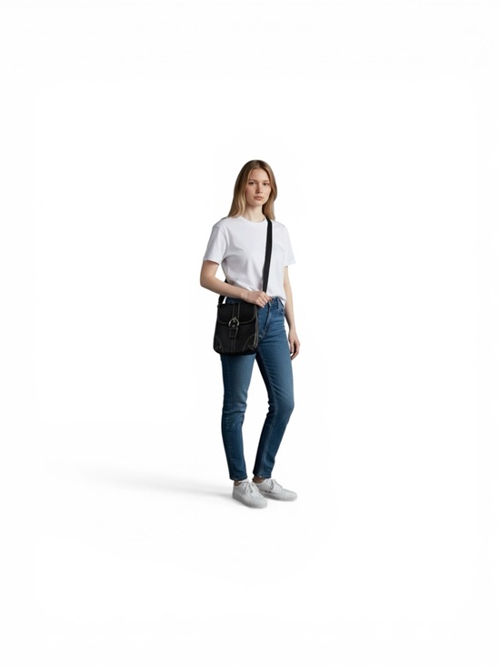 Coach Handbags - Coach Black Leather Crossbody Bag Flap Buckle Legacy Style Adjustable Strap
